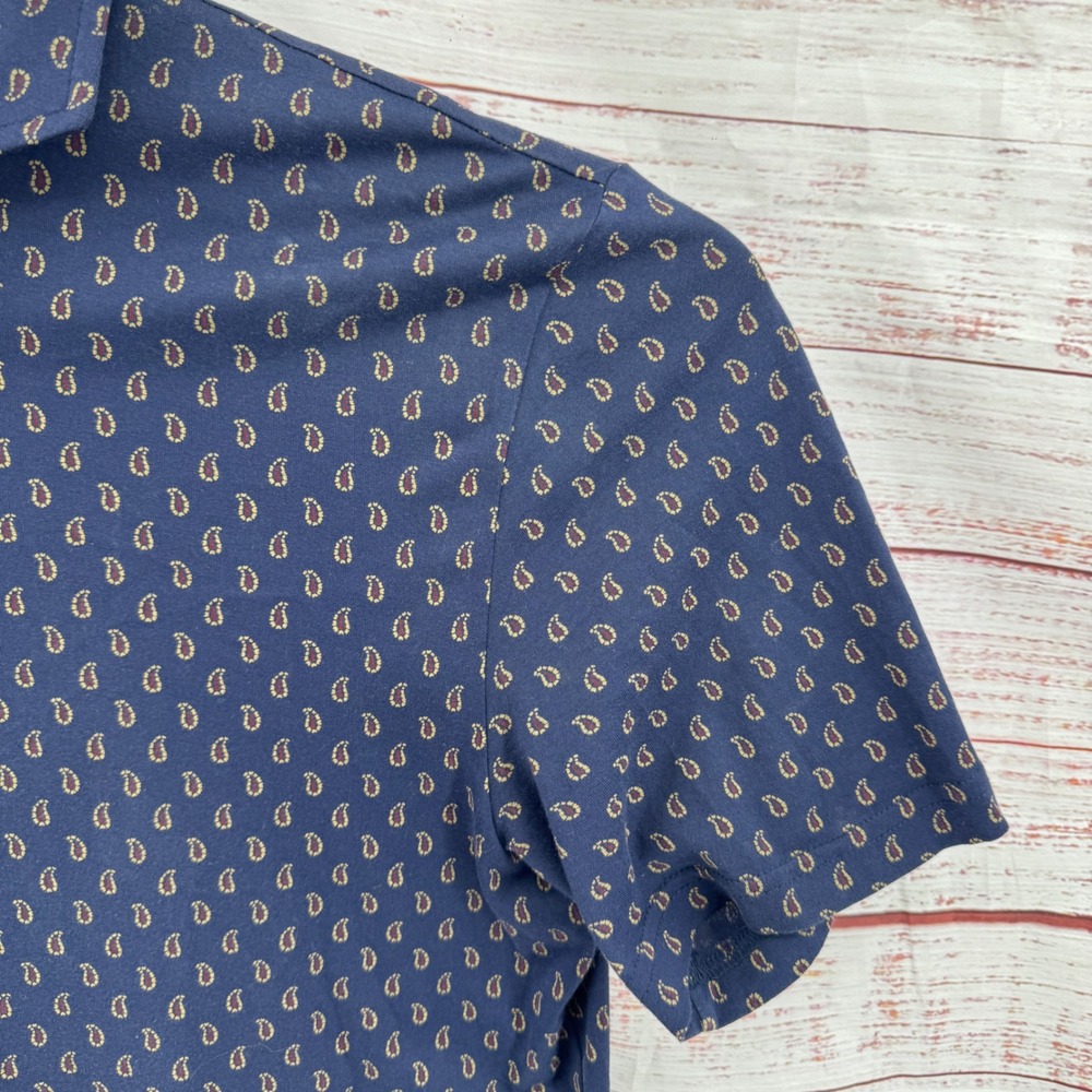 Polo Golf Ralph Lauren Mens Polo Shirt Size Medium Navy Paisley Short Sleeve - Picture 3 of 9